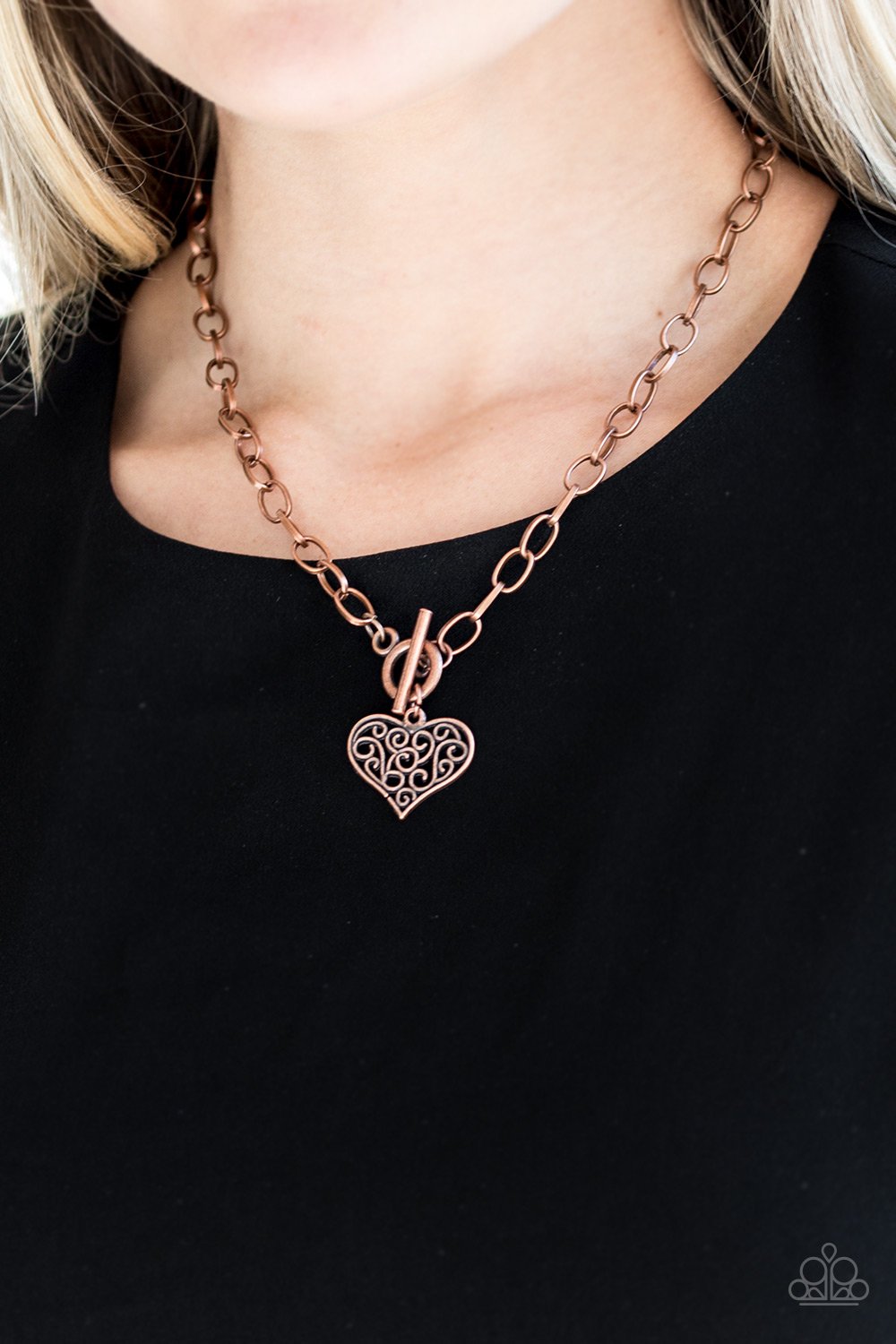 Heart Touching Harmony - copper - Paparazzi necklace