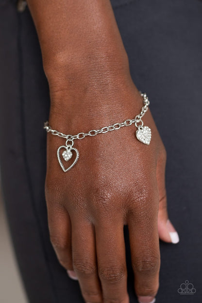 Hearts and Harps-white-Paparazzi bracelet