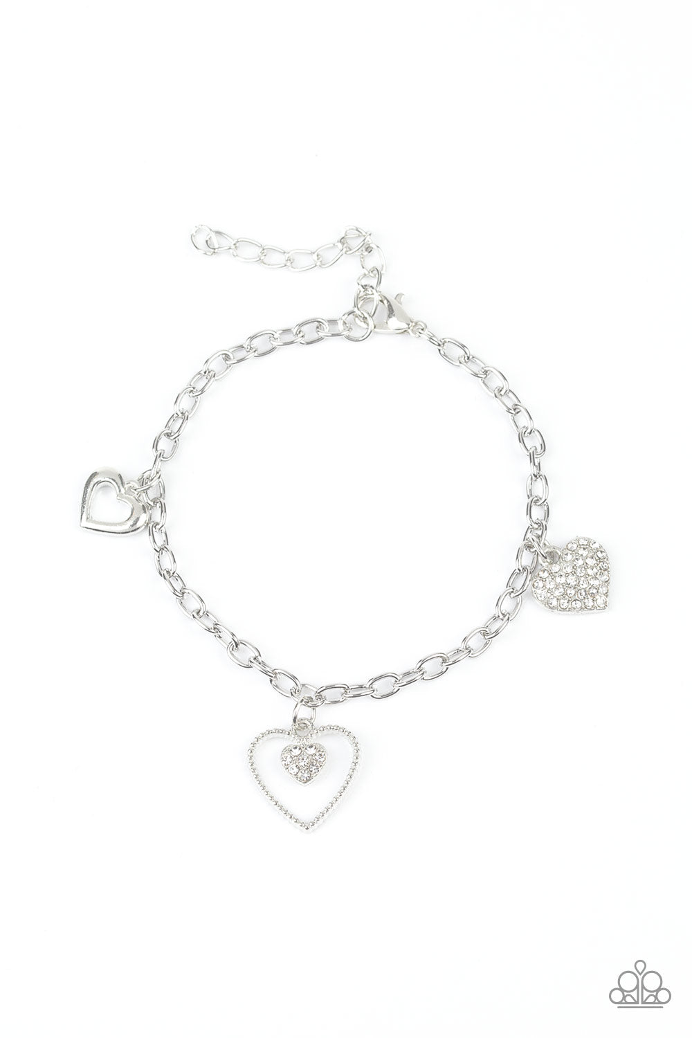 Hearts and Harps - white - Paparazzi bracelet