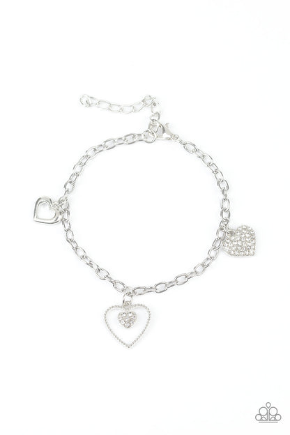 Hearts and Harps - white - Paparazzi bracelet