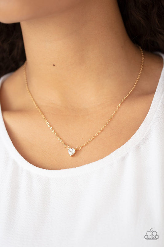 Heartbeat Bling-gold-Paparazzi necklace