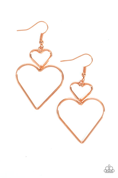 Heartbeat Harmony - copper - Paparazzi earrings