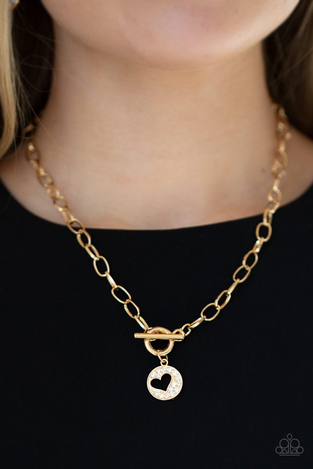 Heartbeat Retreat - gold - Paparazzi necklace