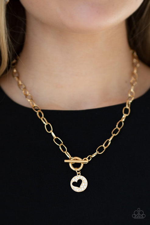 Heartbeat Retreat - gold - Paparazzi necklace – JewelryBlingThing