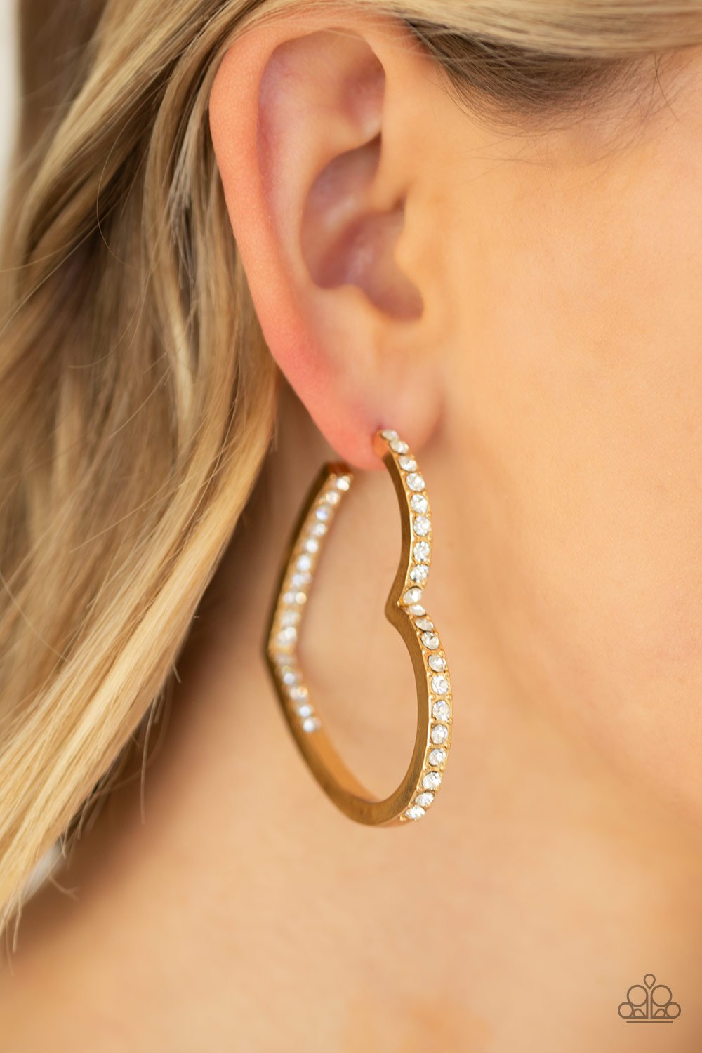 Heartbreaker-gold-Paparazzi earrings