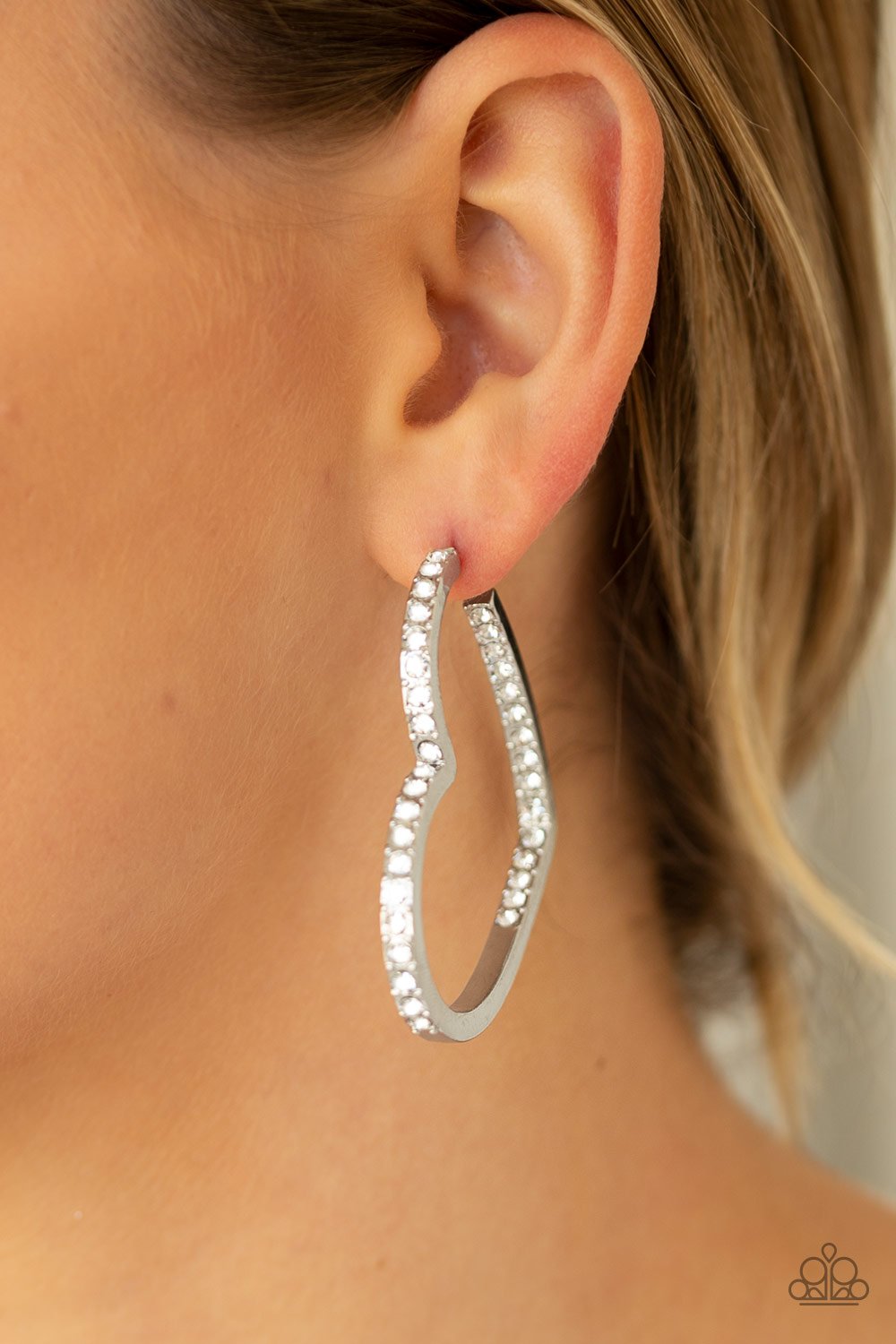 Heartbreaker-white-Paparazzi earrings