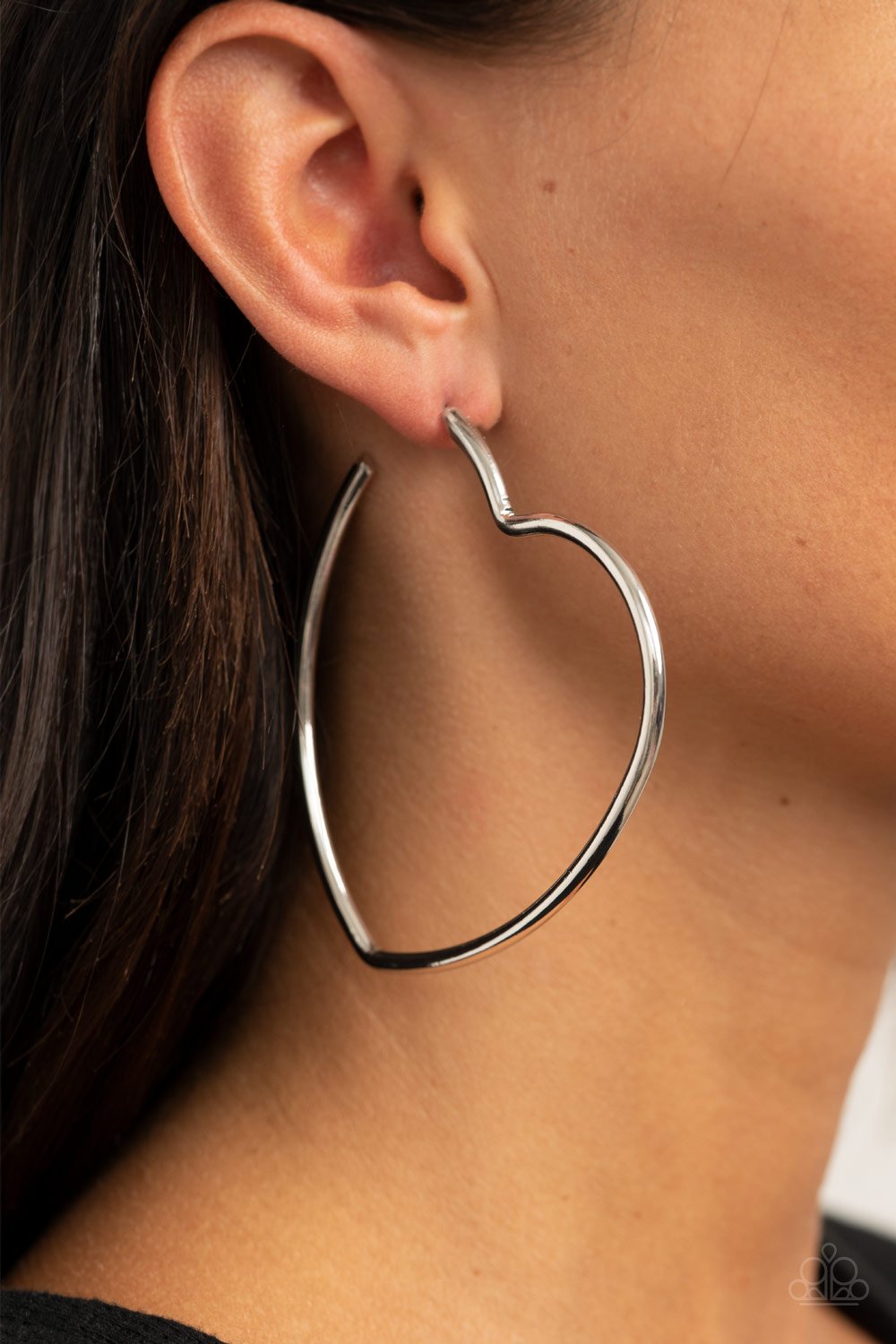 Heartbreaker Hustle-silver-Paparazzi earrings