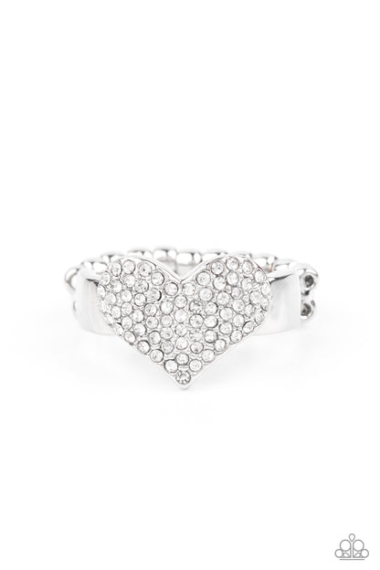 Heart of BLING - white - Paparazzi ring