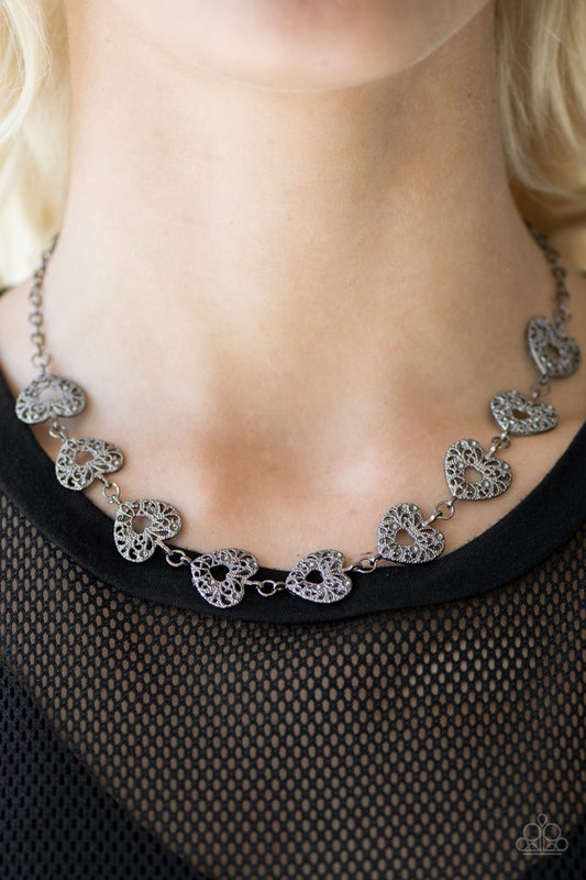 Hearts Harmony - Black - Paparazzi necklace