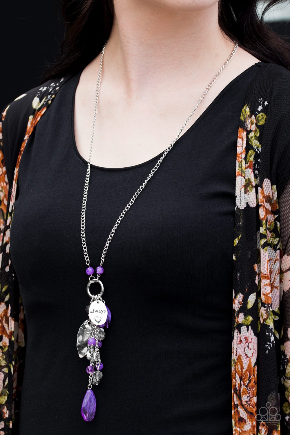 Hearts Content - purple - Paparazzi necklace