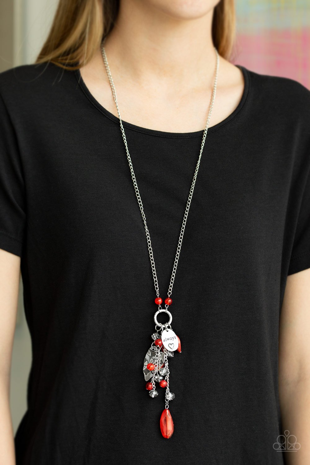 Hearts Content-red-Paparazzi necklace