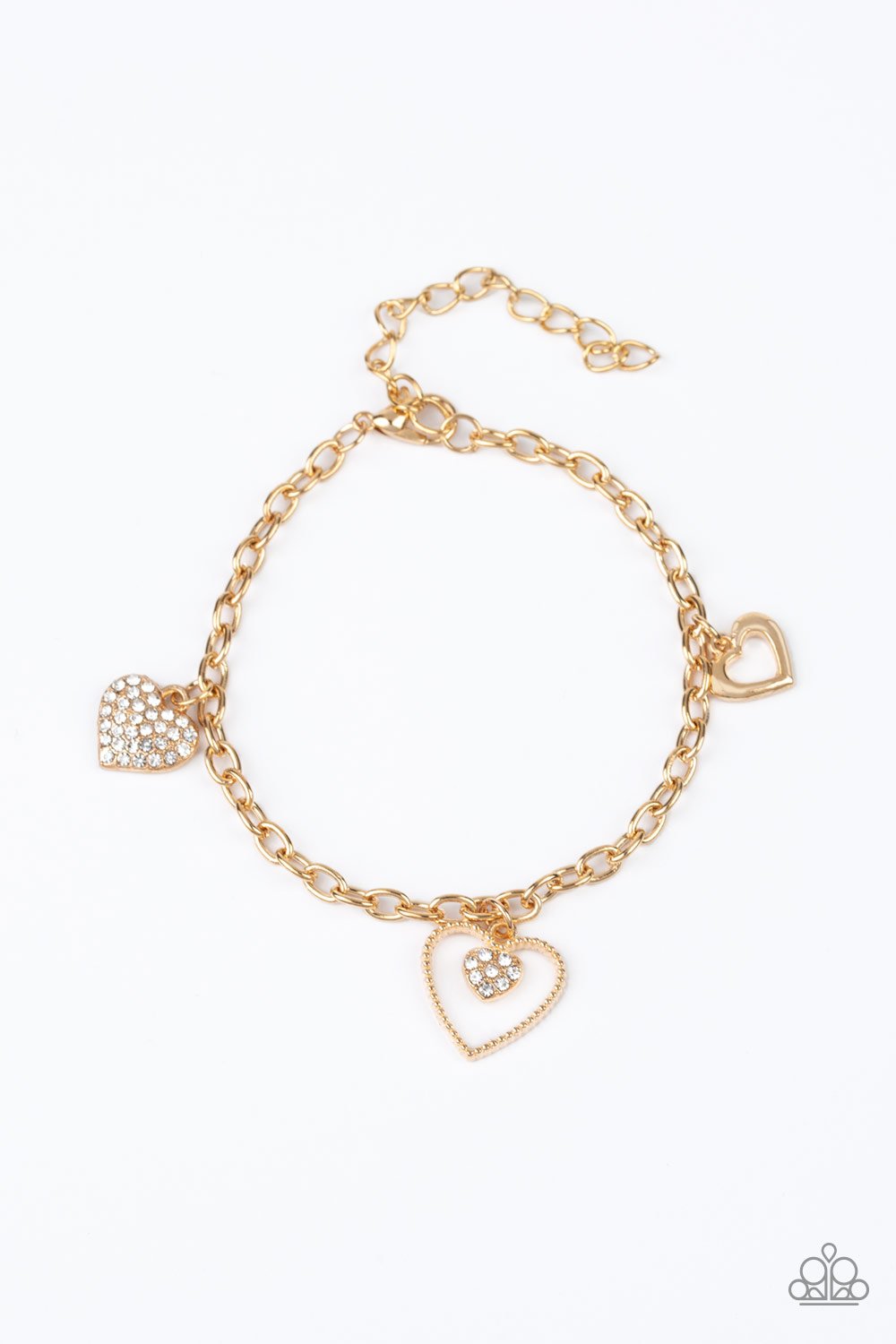 Hearts and Harps-gold-Paparazzi bracelet