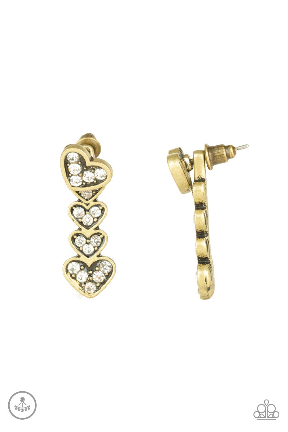 Heartthrob Twinkle-brass-Paparazzi earrings
