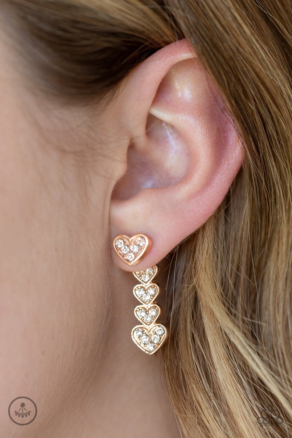Heartthrob Twinkle-rose gold-Paparazzi earrings