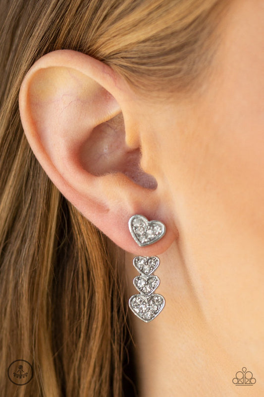 Heartthrob Twinkle-white-Paparazzi earrings