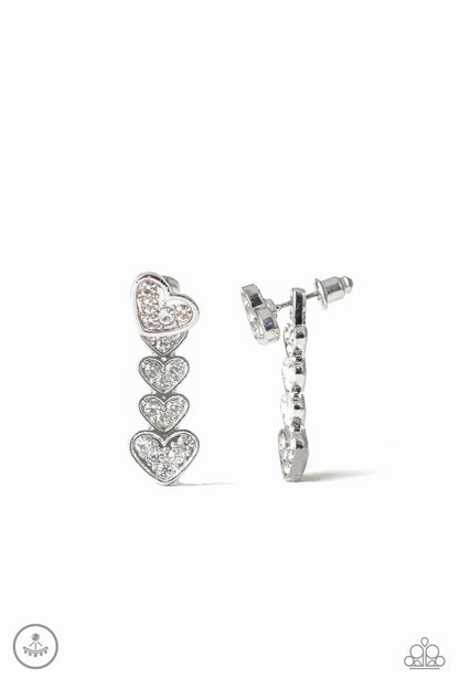Heartthrob Twinkle - white - Paparazzi earrings