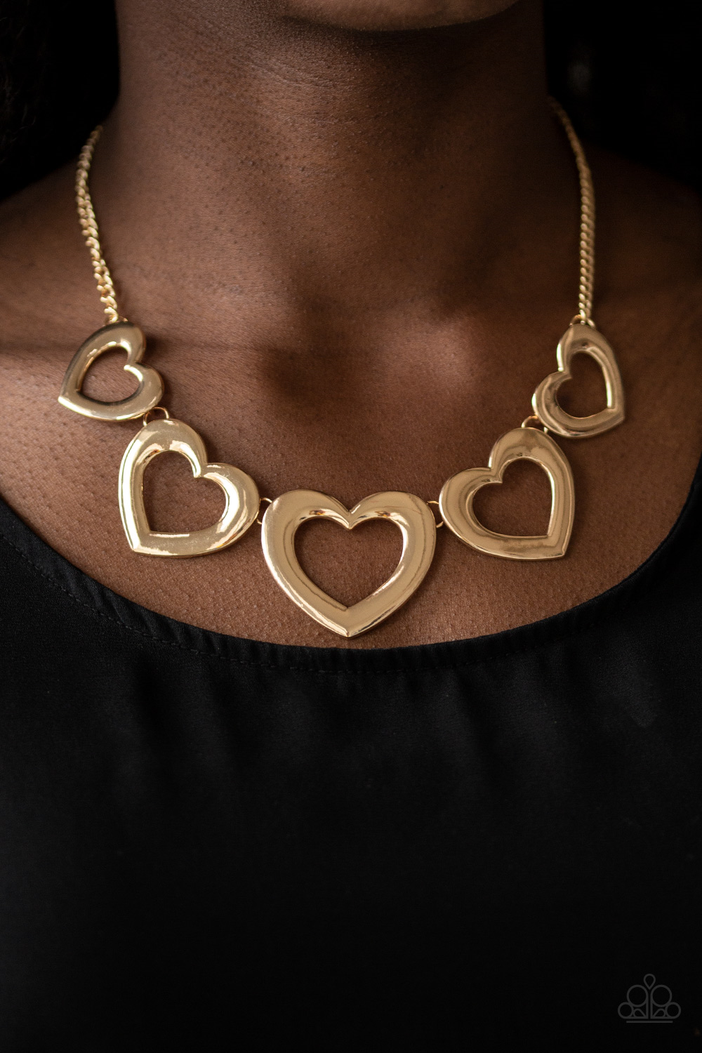Hearty Hearts-gold-Paparazzi necklace