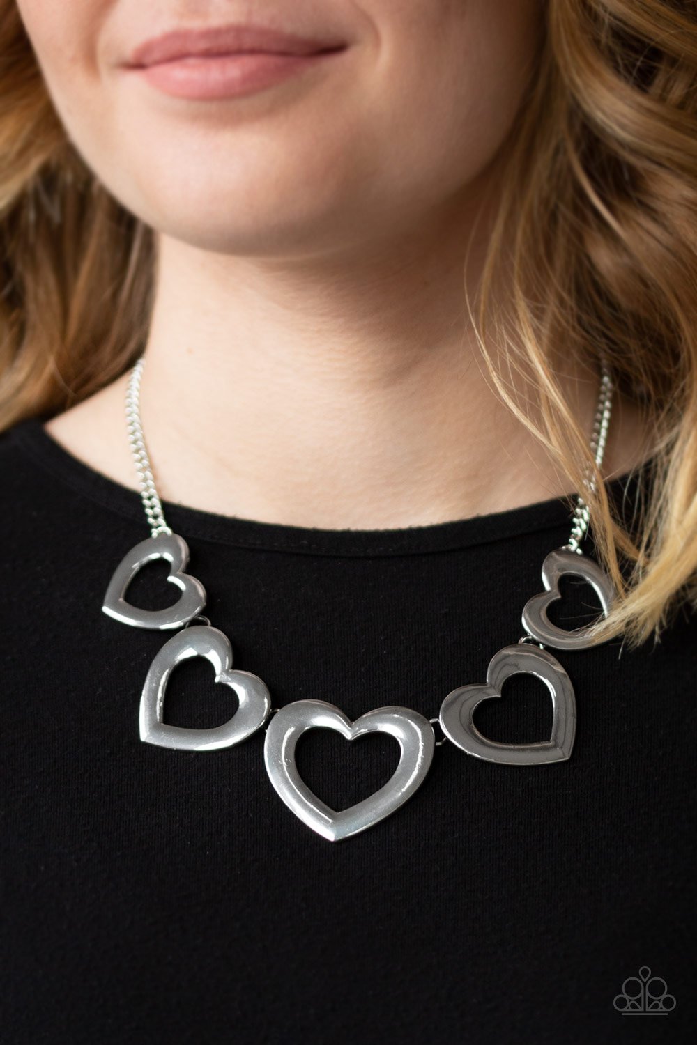 Hearty Hearts-silver-Paparazzi necklace