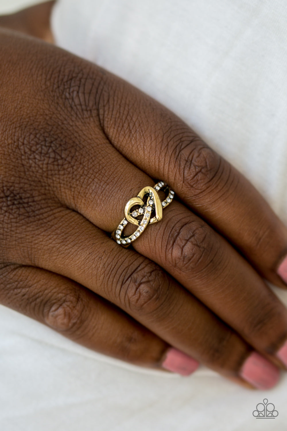 Heavenly Heart - brass - Paparazzi ring