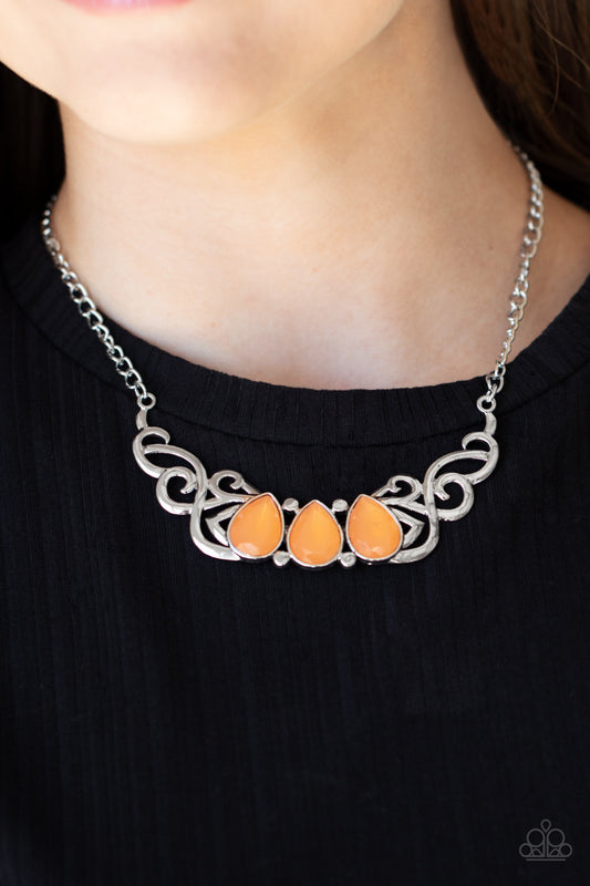 Heavenly Happenstance - orange - Paparazzi necklace