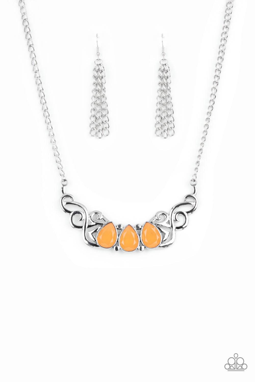 Heavenly Happenstance - orange - Paparazzi necklace