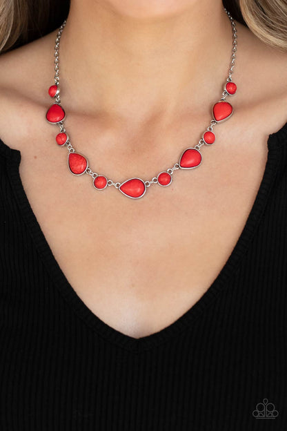Heavenly Teardrops - red - Paparazzi necklace