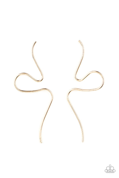 Heavy Metal Minimalist - gold - Paparazzi earrings