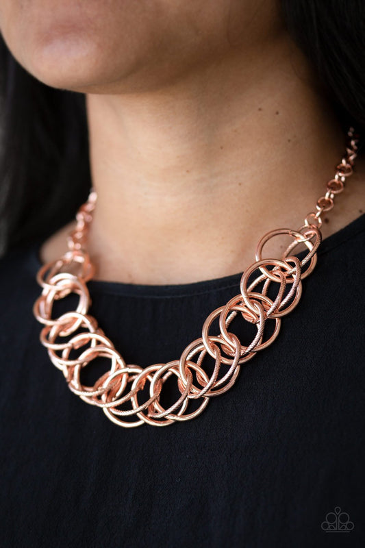 Heavy Metal Hero - copper - Paparazzi necklace