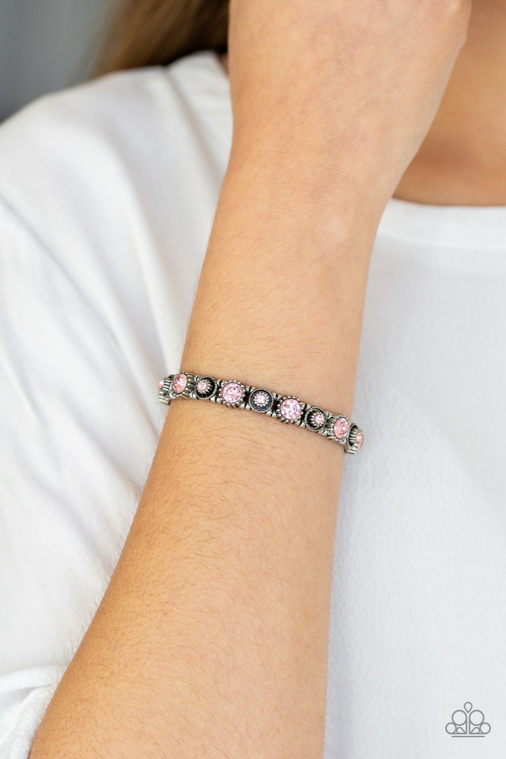 Heavy On The Sparkle-pink-Paparazzi bracelet