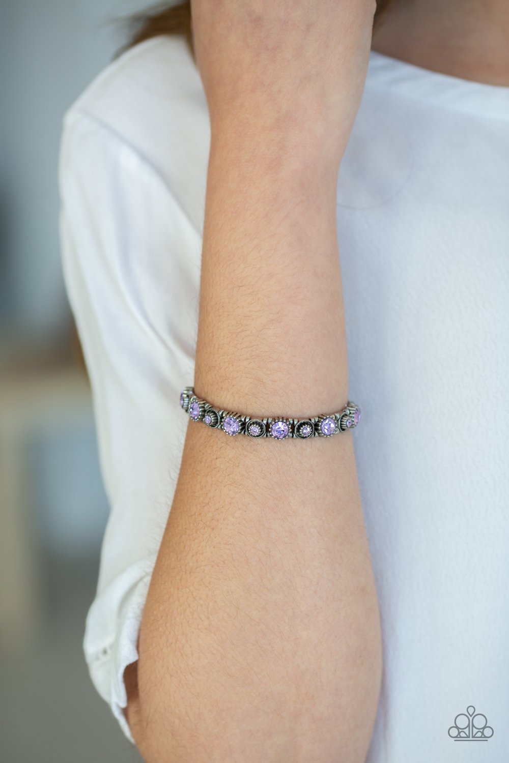Heavy On The Sparkle-purple-Paparazzi bracelet