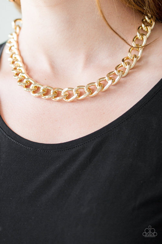 Heavyweight Champion - gold - Paparazzi necklace