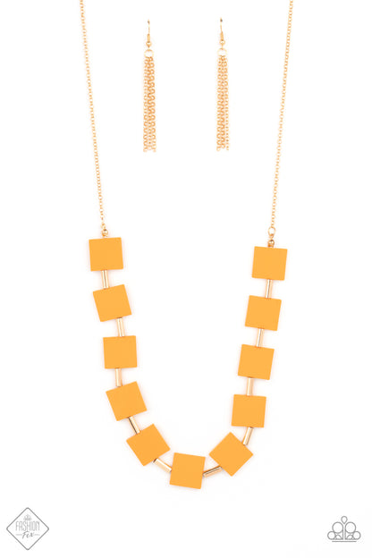 Hello Material Girl - orange - Paparazzi necklace