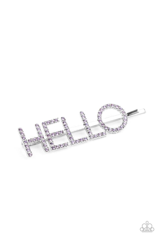 Hello There - purple - Paparazzi hair clip