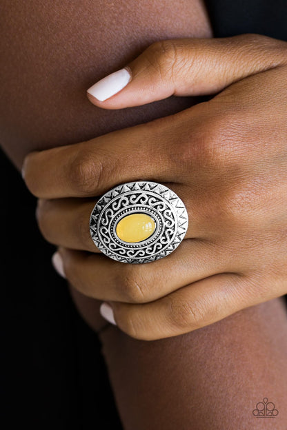 Hello Sunshine-yellow-Paparazzi ring