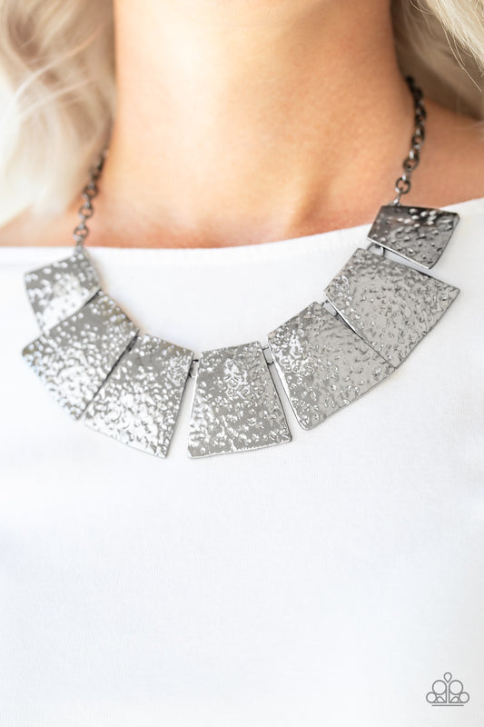 Here Comes the Huntress - silver - Paparazzi necklace