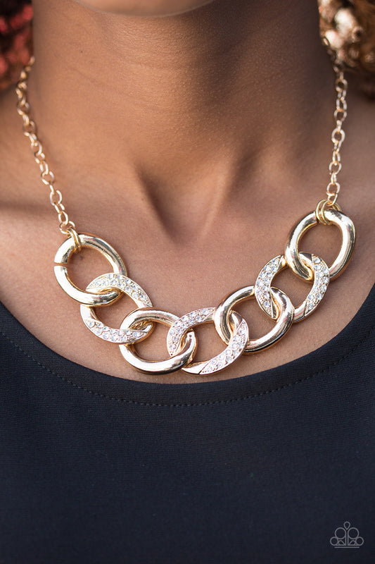 Here to Slay - gold - Paparazzi necklace
