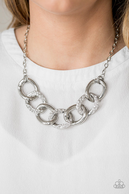 Here to Slay - white - Paparazzi necklace