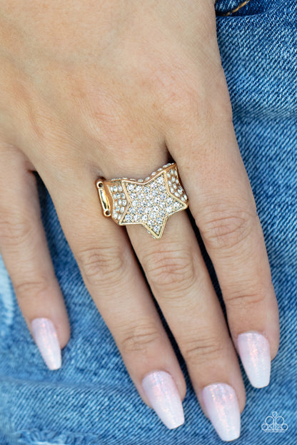 Here Come The Fireworks - gold - Paparazzi ring