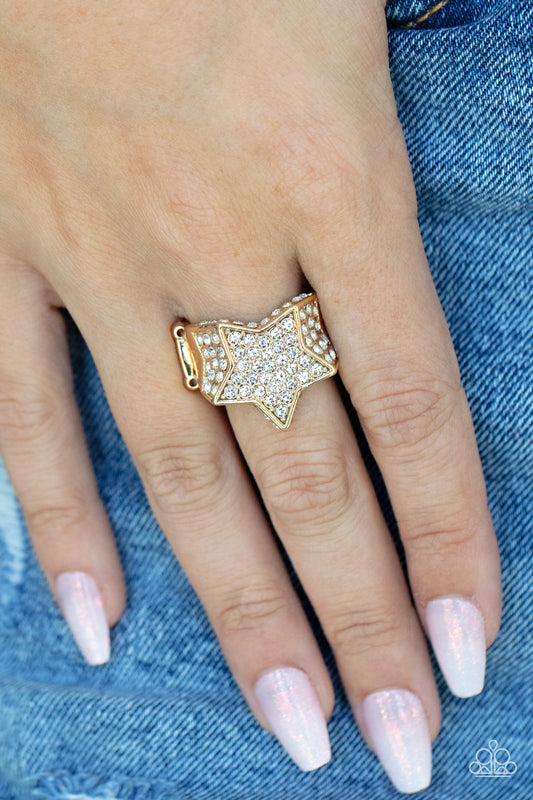 Here Come The Fireworks - gold - Paparazzi ring