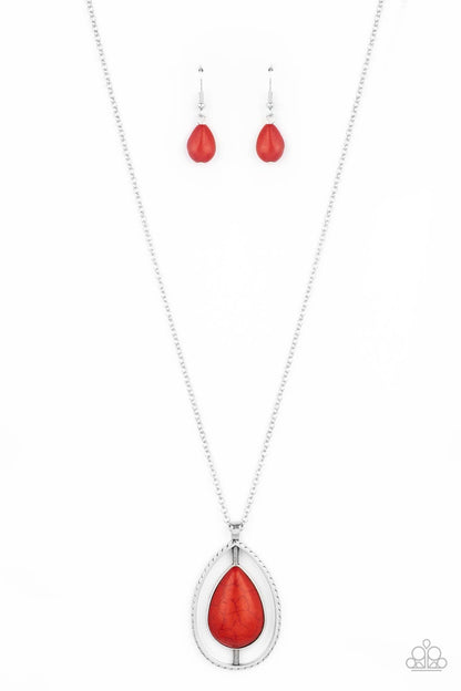 Here Today, PATAGONIA Tomorrow - red - Paparazzi necklace ...