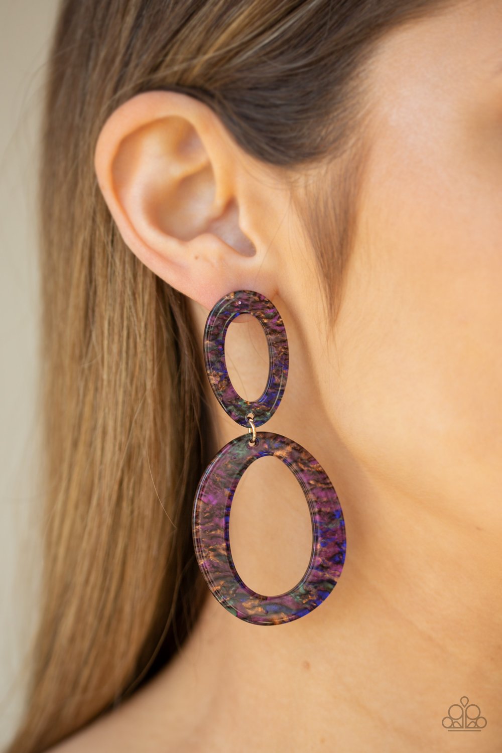 Hey HAUTE Rod-multi (dark)-Paparazzi earrings
