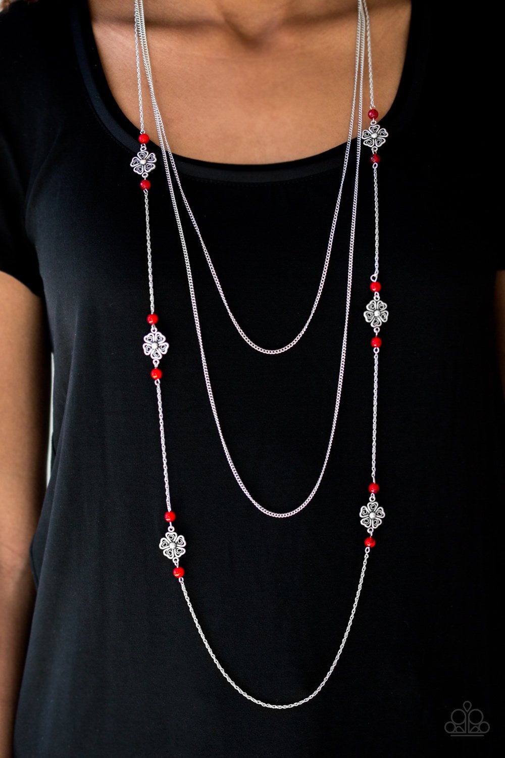 Hibiscus Hideaway - red - Paparazzi necklace