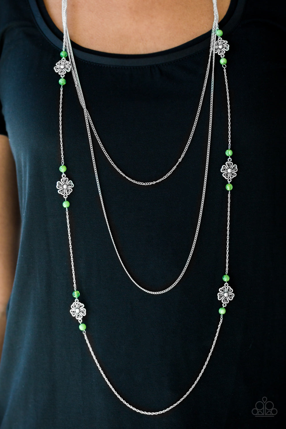 Hibuscus Hideaway - green - Paparazzi necklace