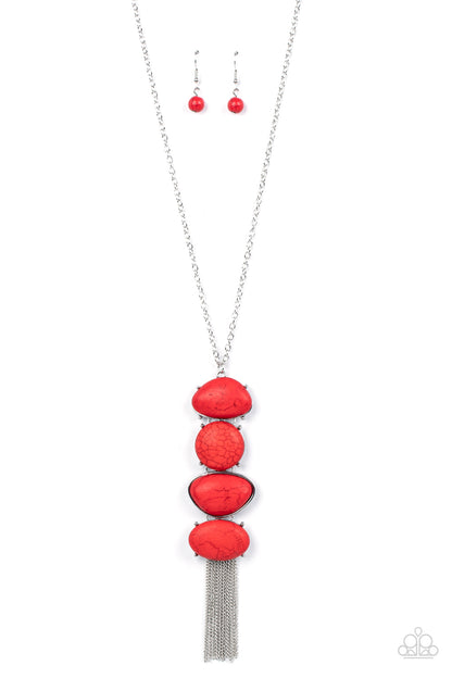 Hidden Lagoon - red - Paparazzi necklace