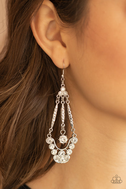 High-Ranking Radiance - white - Paparazzi earrings