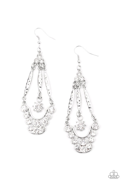 High-Ranking Radiance - white - Paparazzi earrings