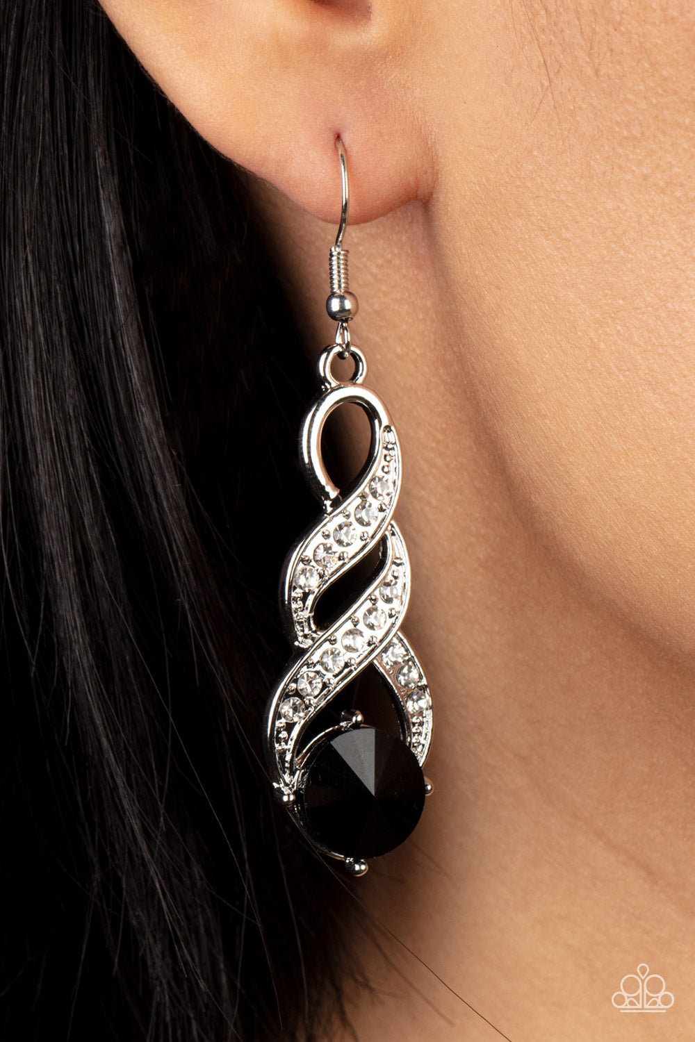 High-Ranking Royalty - black - Paparazzi earrings