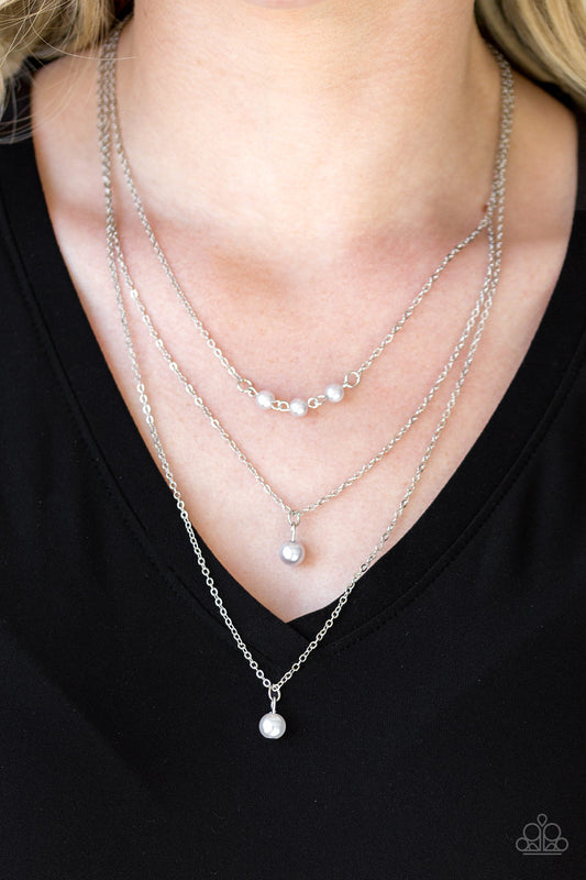 High Heels and Hustle - silver - Paparazzi necklace