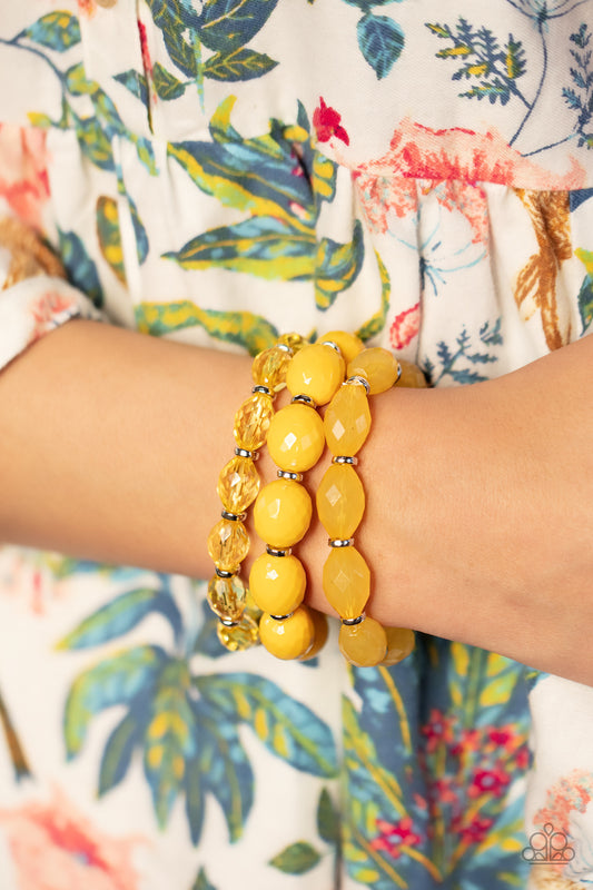 High Tide Hammock - yellow - Paparazzi bracelet