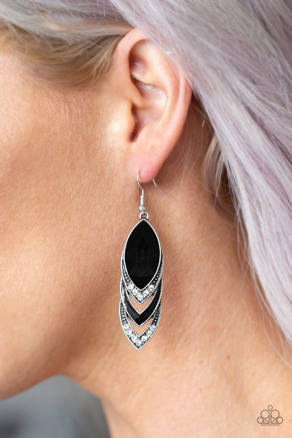 High End Highness-black-Paparazzi earrings